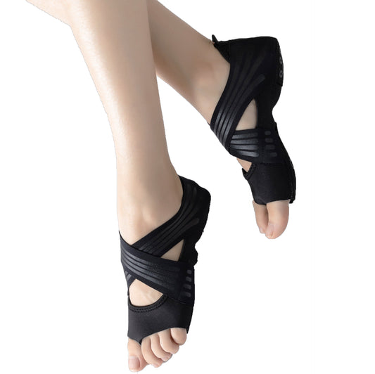 ABiram Yoga Socks Toeless Non-Slip Grips & Straps, for Pilates, Barre, Ballet, Bikram, Workout for Women